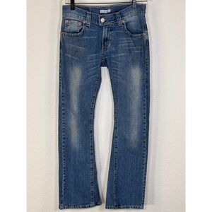 Levi's 542 Low Flare Jeans Women 6M Blue Y2K Low Rise Stretch Distressed Wash